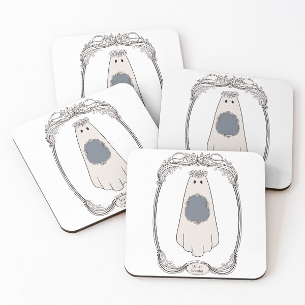 Item preview, Cute Ghost Illustration in art nouveau frame |Self Love Quote | Cute Halloween Wall Art|  designed and sold by Monica Laipple.