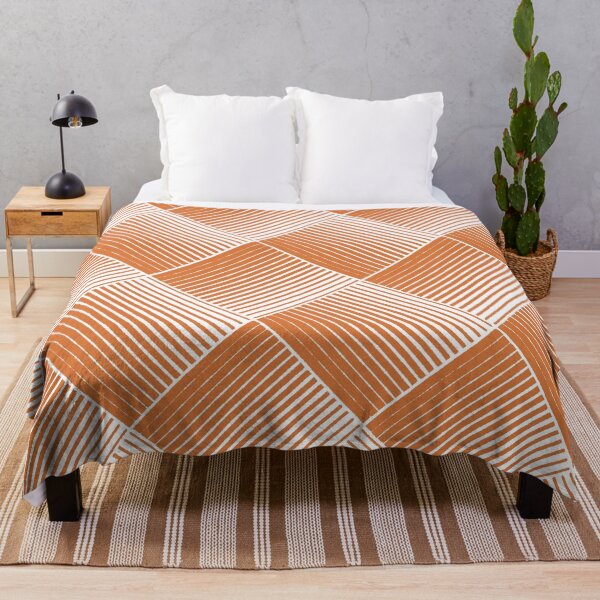 Item preview, Orange and White Square Mosaic Stripe Pattern 2022 Spring / Summer Trending Color - Hue - Shade Pantone Orange Ochre 16-1253 designed and sold by ColorOfTheYears.