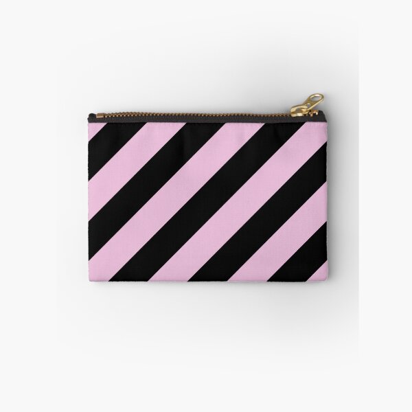Item preview, Pastel Pink and Black Diagonal Stripe Pattern 2022 Spring / Summer Trending Color - Hue - Shade Pantone Pirouette Pink 14-3205 designed and sold by ColorOfTheYears.