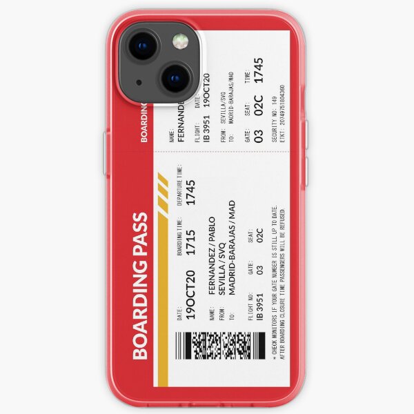 Boarding Pass (red) iPhone Soft Case