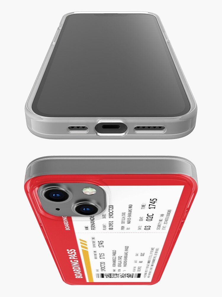 Alternate view of Boarding Pass (red) iPhone Case