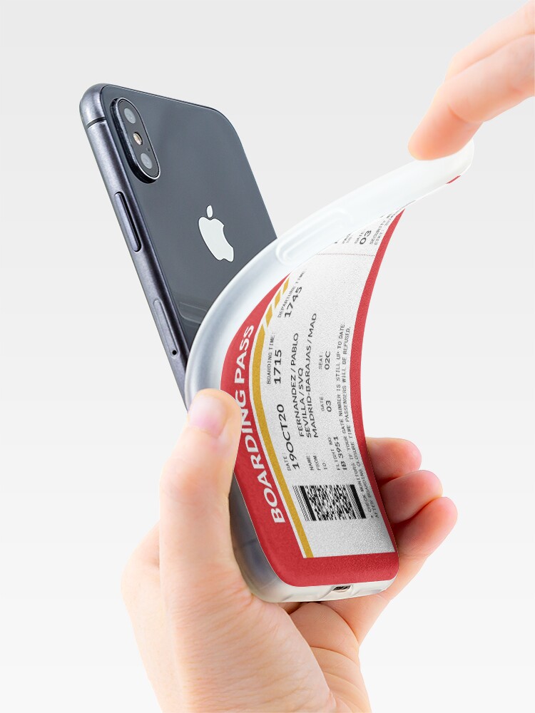 Alternate view of Boarding Pass (red) iPhone Case