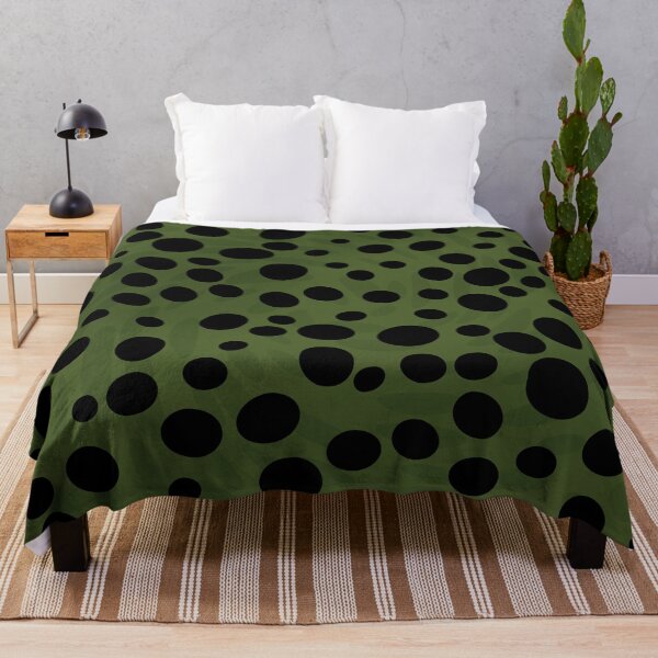 Item preview, Black random dots on green background designed and sold by BLMcreations.