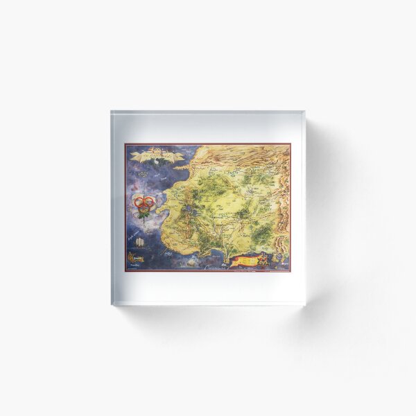 Wheel of time world map fantasy art design Robert jordan Acrylic Block