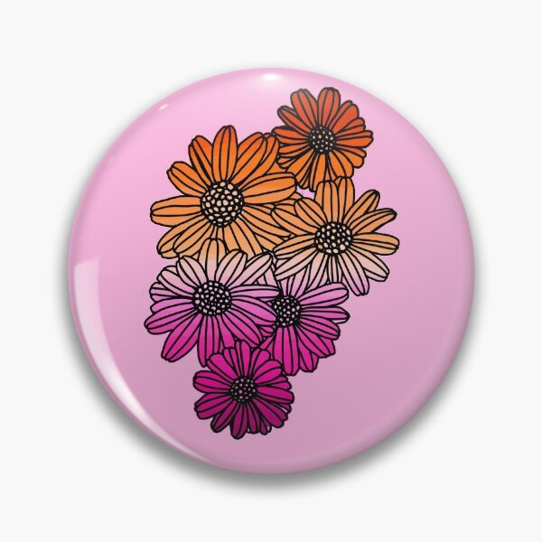 Item preview, Lesbian Flag Gradient Daises designed and sold by Cerealchair1959.