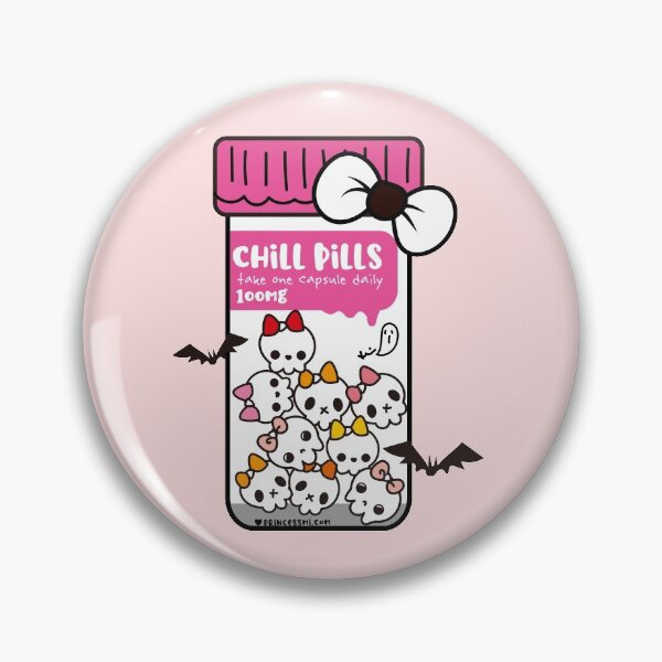 Item preview, chill pills cute skull cartoon designed and sold by princessmi-com.