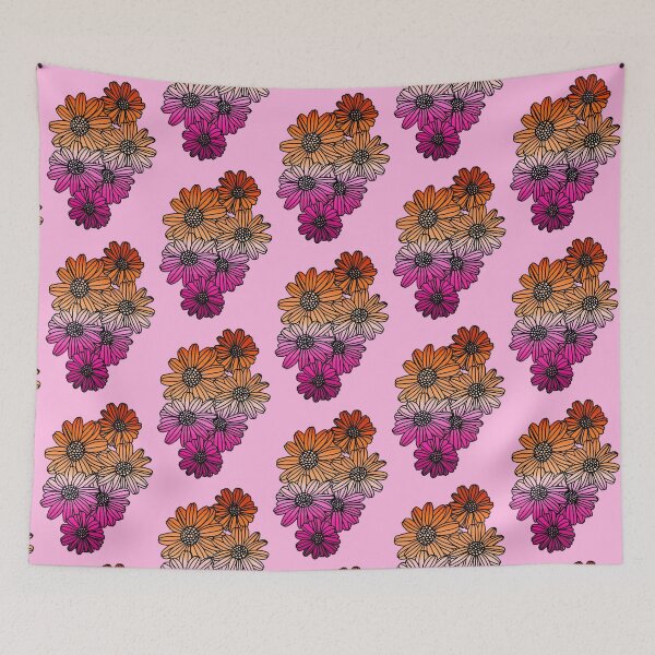 Item preview, Lesbian Flag Gradient Daises designed and sold by Cerealchair1959.