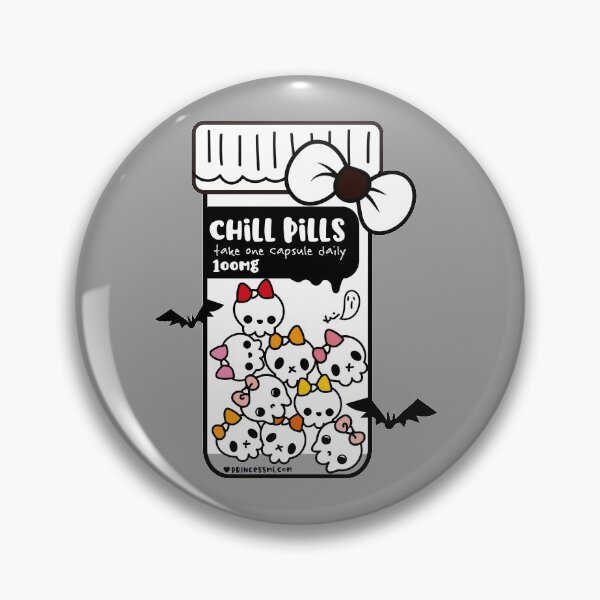 Item preview, chill pills cute skull cartoon designed and sold by princessmi-com.