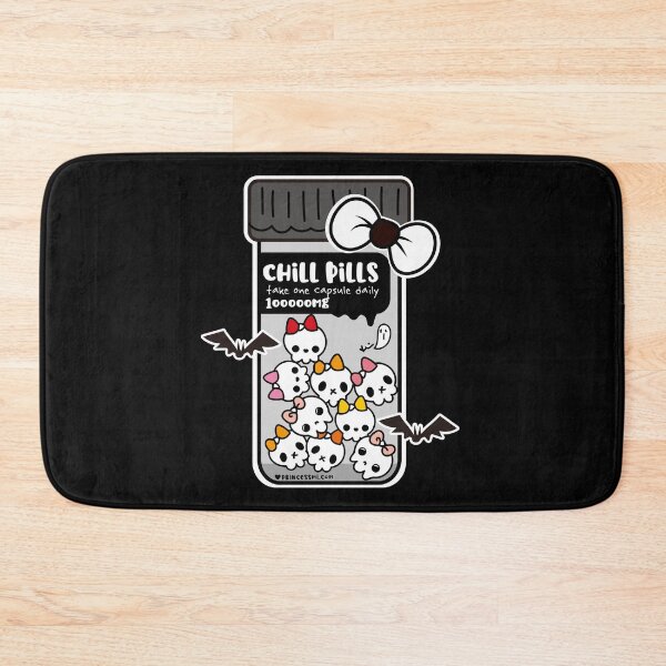 Item preview,  chill pills cute skull cartoon designed and sold by princessmi-com.
