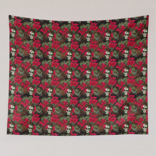 Item preview, Gothic Pagan Holiday Skulls, Snakes, and Poinsettia Black and Orange designed and sold by JamieWetzel.
