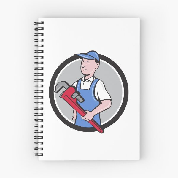 Item preview, Handyman Holding Pipe Wrench Circle Cartoon designed and sold by patrimonio.