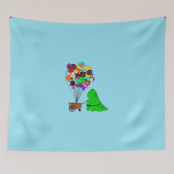 Item preview, Dinosaur selling people balloons designed and sold by Lucie-and-Coco.