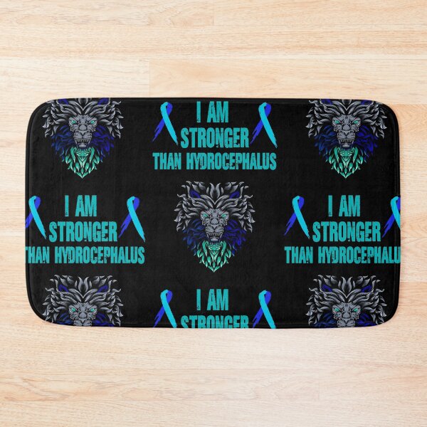 Item preview, I am stronger than hydrocephalus graphic lion- hydrocephalus awareness  designed and sold by Designs Of all kinds.