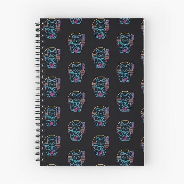 Item preview, Japanese Lucky Maneki Neko Retrowave 80s Neon Cat designed and sold by MythoCulture.