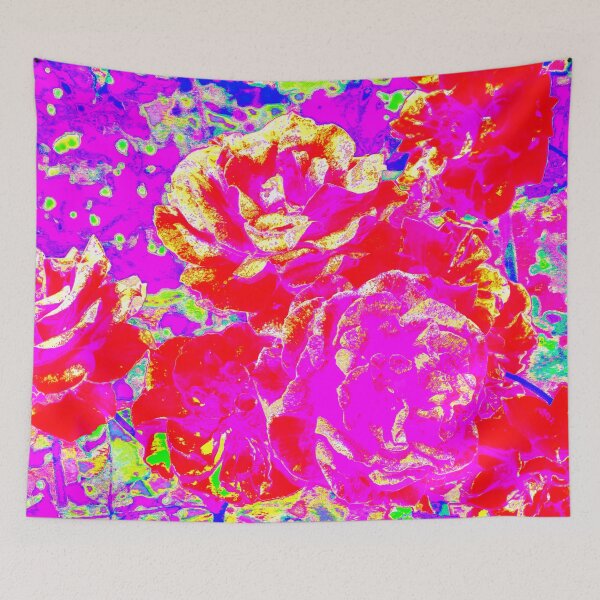 Item preview, The multicolored yellow and pink roses blooming in the summer garden designed and sold by IraNiva.