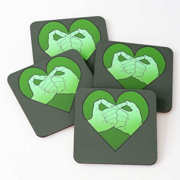 Item preview, vegan green infinity hand gesture in heart designed and sold by weilertsen.