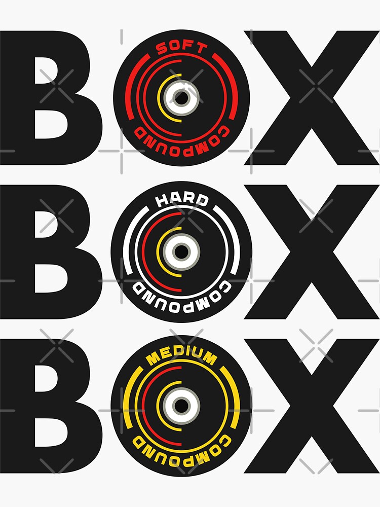 Box Box Box F1 Tyre Compound Design Sticker for Sale by David