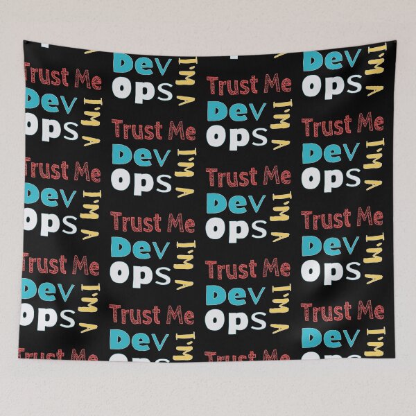 Item preview, Trust Me I am a DevOps -  black background Colorful Fonts designed and sold by IrinchiDE.