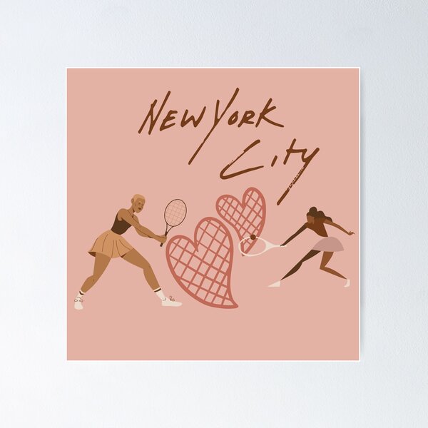 Item preview, Women's Tennis Match in New York (pink) designed and sold by TennisGlitz.