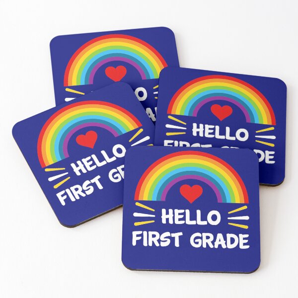 Artikelvorschau, Hallo Lehrer der ersten Klasse zurück zum Schulregenbogen entworfen und verkauft von StudioTina.