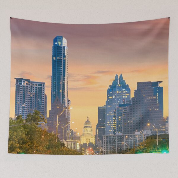 Item preview, horizonte de austin centro noche atardecer texas designed and sold by Piper-Deals.