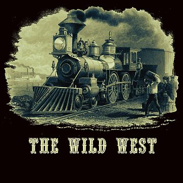 Motor de Vapor Bandana por ambesonne, tren de madera estilo clásico  Ferrocarril Wild West Wagon en el campo dibujo efecto Artsy, printed Unisex