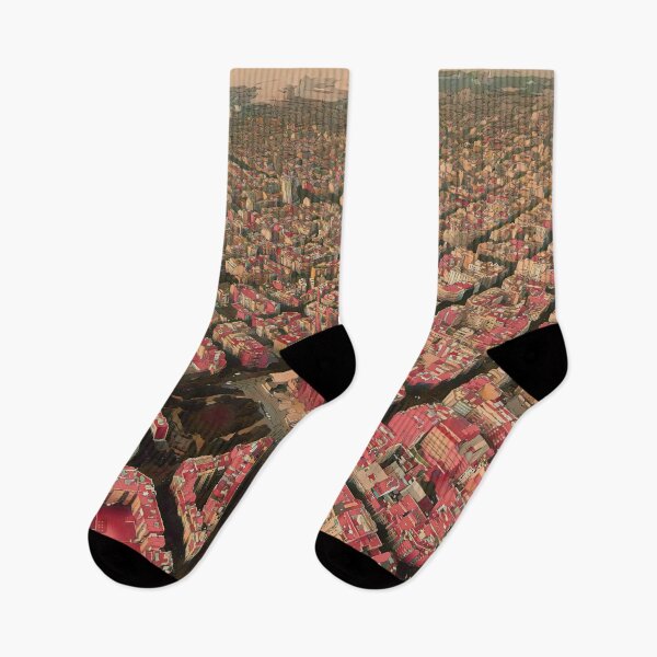 Item preview, Barcelona city grid sky view designed and sold by imagine-ai.
