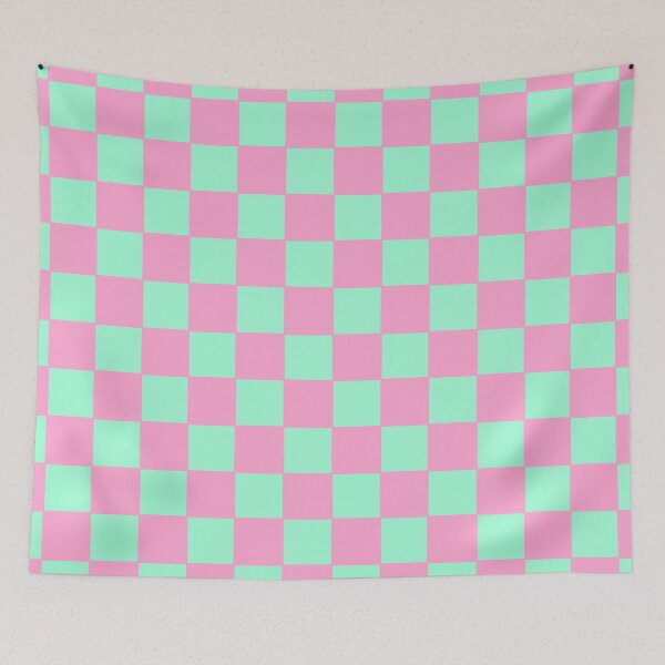 Item preview, Pink and Mint Green Checked Grid designed and sold by OneThreeSix.