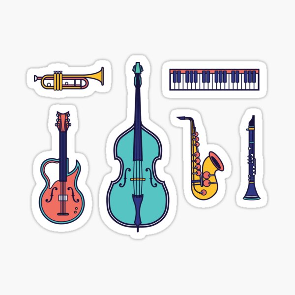 Jazz Instruments Glossy Sticker