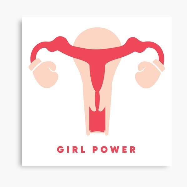 Girl Power Symbol, Feminist Art, Creative Feminist Concept, Strong Women Symbol, Power of Women, Woman Ovary Canvas Print