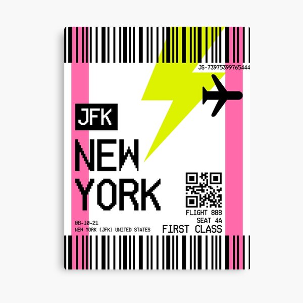 NEW YORK plane ticket Canvas Print