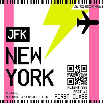 Artwork thumbnail, NEW YORK plane ticket by Julia Santos
