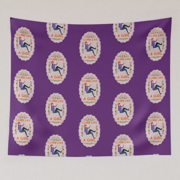 Item preview, Climb Like a Girl Cute Floral Purple - Cute Girl Power designed and sold by Teetee94.
