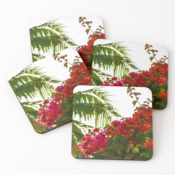 Item preview, Tropical Impressions - Bougainvilleas and Palm Fronds in the Sky designed and sold by Georgia Mizuleva.
