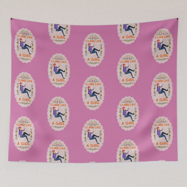 Item preview, Climb Like a Girl Cute Floral Magenta - Cute Girl Power designed and sold by Teetee94.