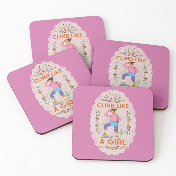 Item preview, Climb Like a Girl Cute Colourful Magenta - Cute Girl Power designed and sold by Teetee94.