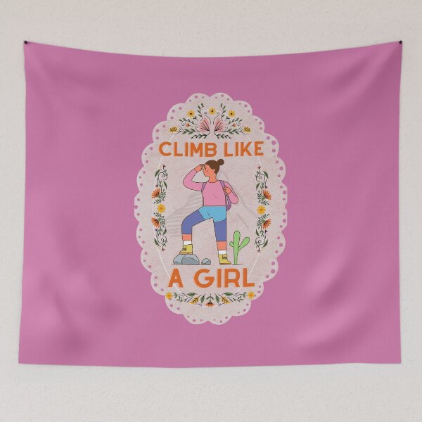 Item preview, Climb Like a Girl Cute Colourful Magenta - Cute Girl Power designed and sold by Teetee94.