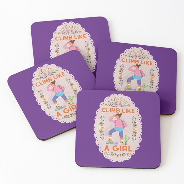 Item preview, Climb Like a Girl Cute Colourful Purple - Cute Girl Power designed and sold by Teetee94.