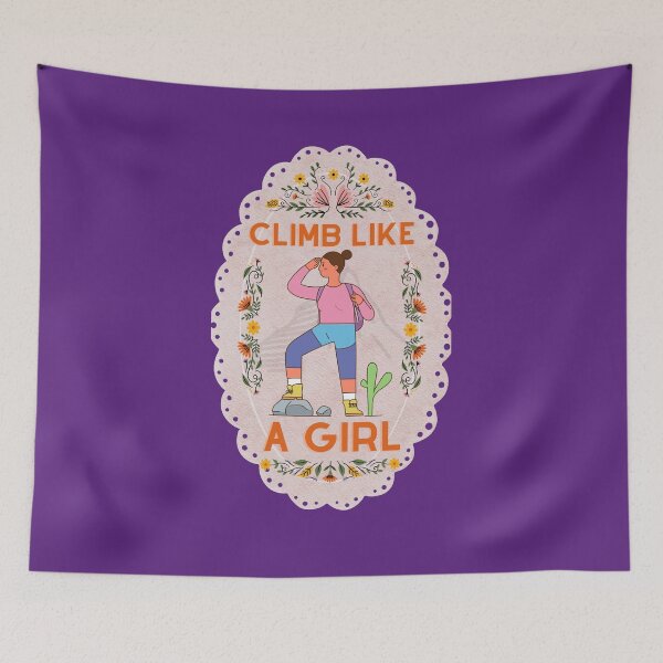 Item preview, Climb Like a Girl Cute Colourful Purple - Cute Girl Power designed and sold by Teetee94.