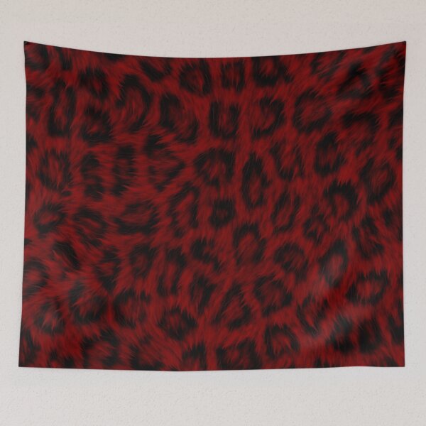 Item preview, Furry Leopard Print in Blood Red and Black designed and sold by Darcy777.