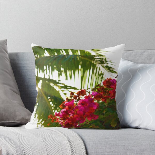 Item preview, Tropical Impressions - Bougainvilleas and Palm Fronds in the Sky designed and sold by Georgia Mizuleva.