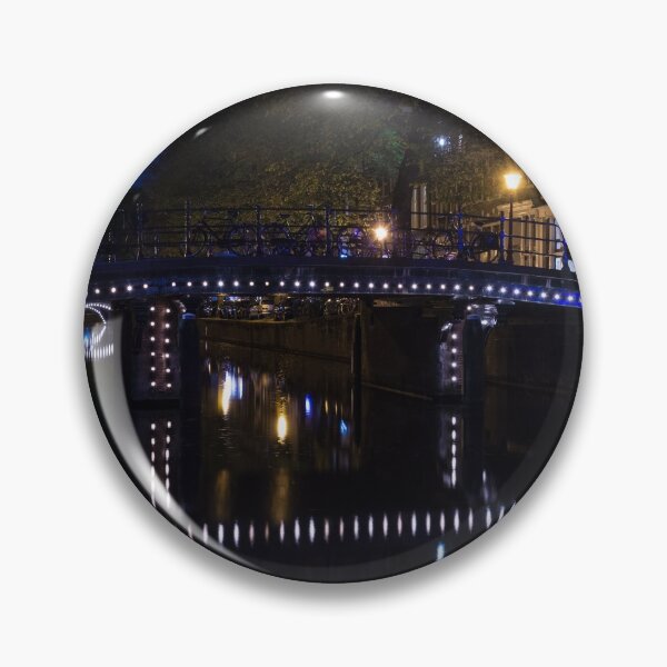 Item preview, Magical Amsterdam Night - Blue, White and Purple Lights Symmetry designed and sold by Georgia Mizuleva.