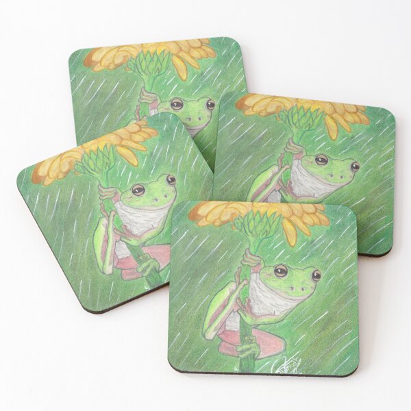 Item preview, FROG ON FLOWER IN THE RAIN designed and sold by BeritValk.
