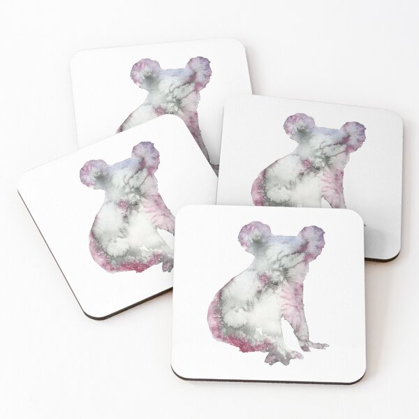 Item preview, watercolor koala red gray shape sillhouette abstract bear australia designed and sold by korakai.