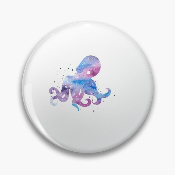 Item preview, watercolor octopus purple blue blurple squid splatter painting spirit animal galaxy abstract designed and sold by korakai.