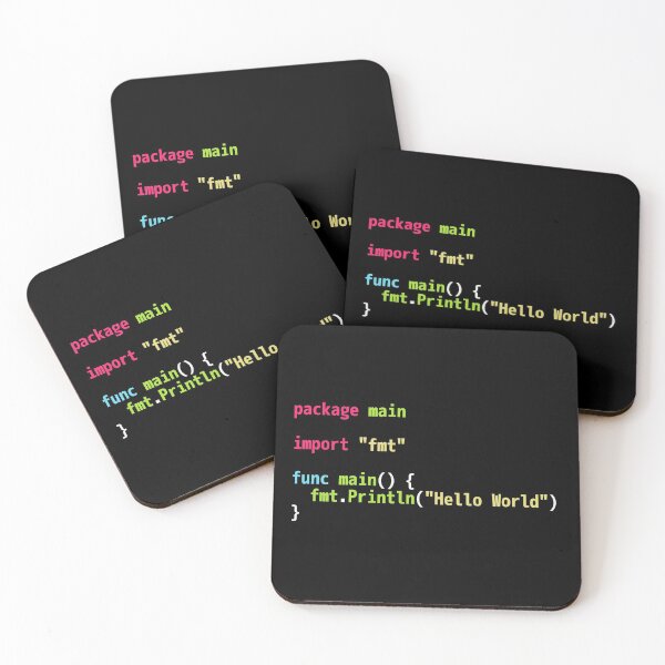 Item preview, Hello World Go Code - Dark Syntax Scheme Coder Design designed and sold by geeksta.