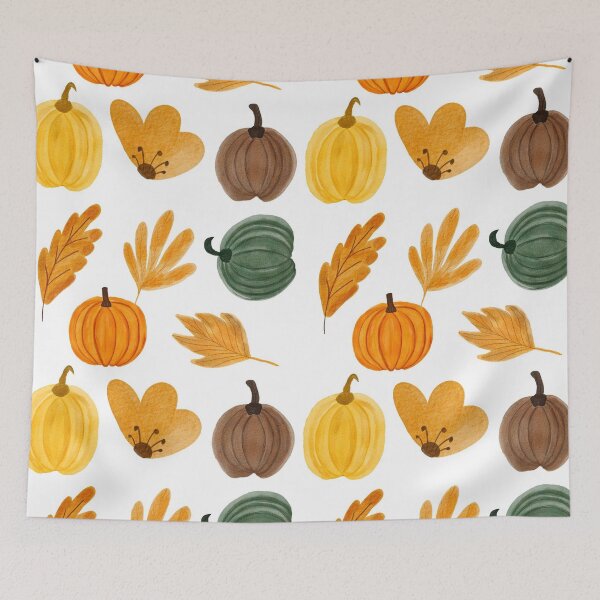 Item preview, Colorful Pumpkin watercolor Pattern design for apparel and beddings designed and sold by Sunnyhova.