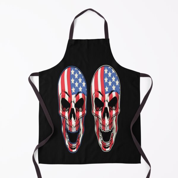 Item preview, Cool Two skull heads colored in the colors of the American flag sticker and classic T-SHIRT designed and sold by angel1818.