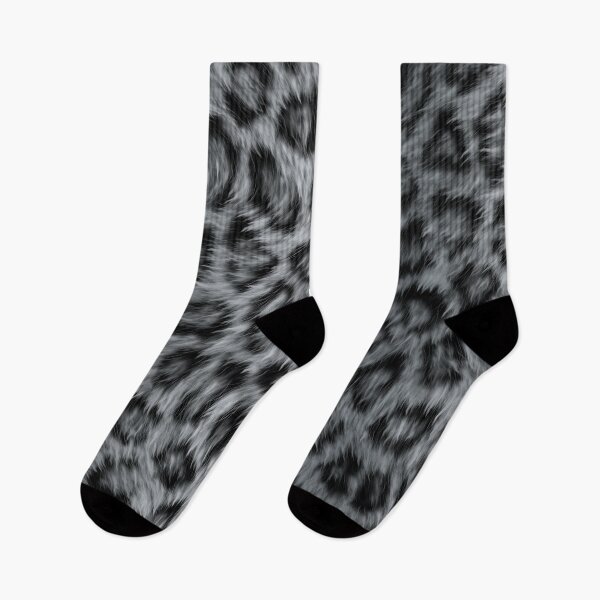 Item preview, Furry Leopard Print in Silvery Grey and Black designed and sold by Darcy777.