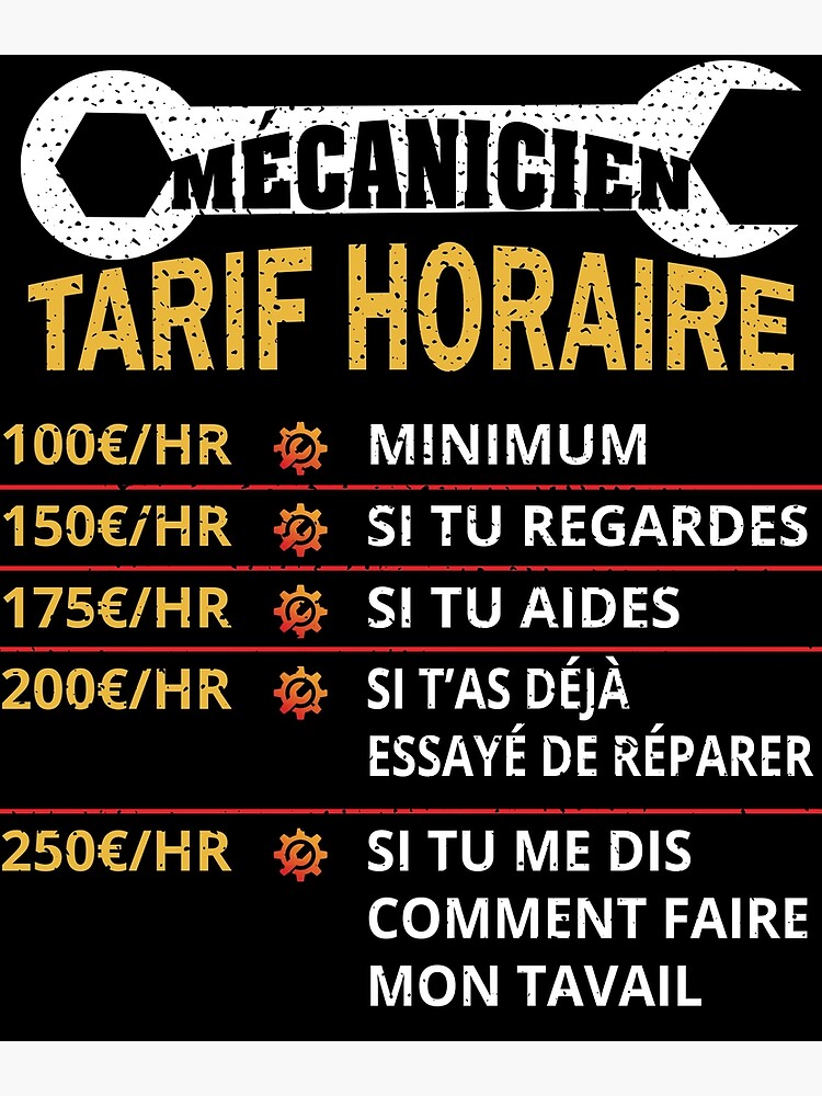 "Mechanical hourly rate" Poster by netber Redbubble